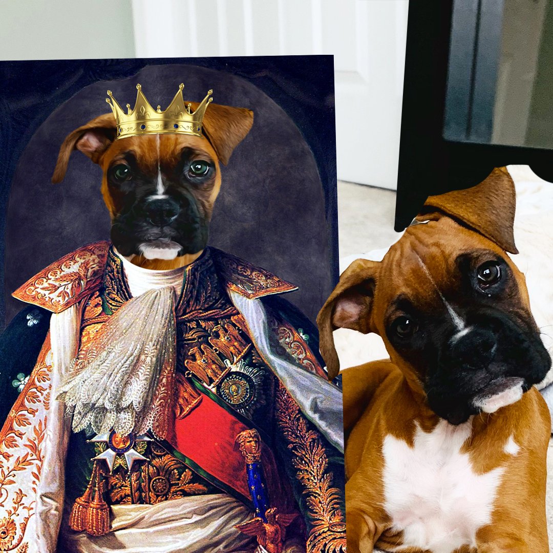 King I Renaissance Custom Pet Art Canvas