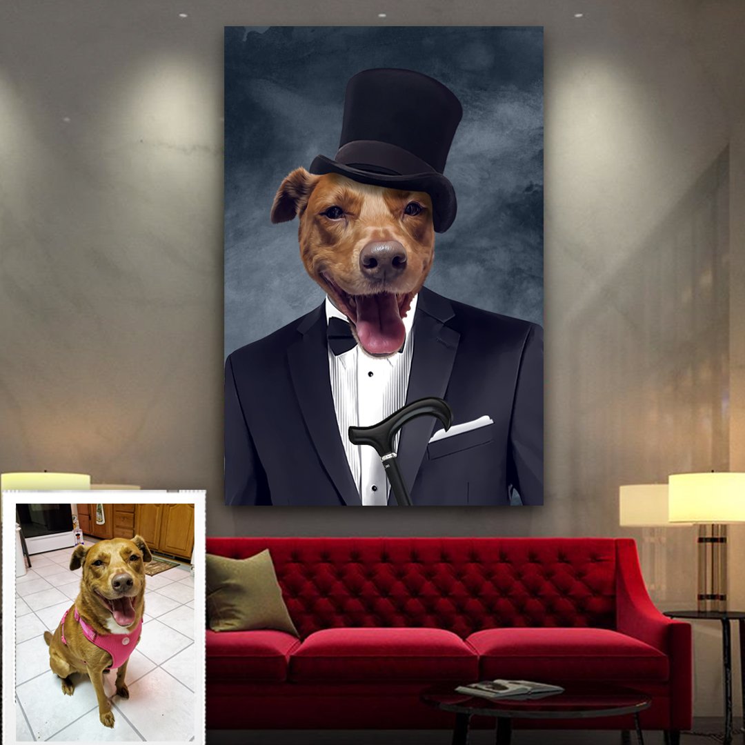 The Gentleman Pet Art Canvas