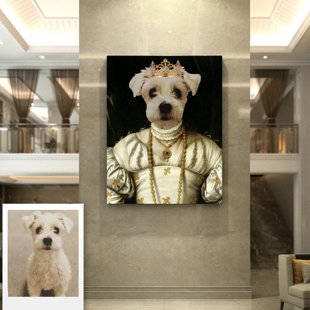 Noble Royal Queen Renaissance Custom Pet Art Canvas