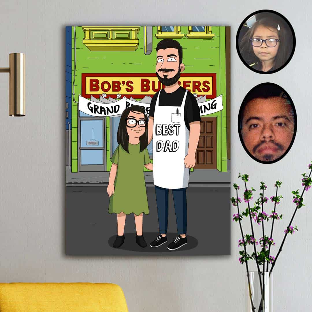 Bob's Burger Style Family Custom Portrait