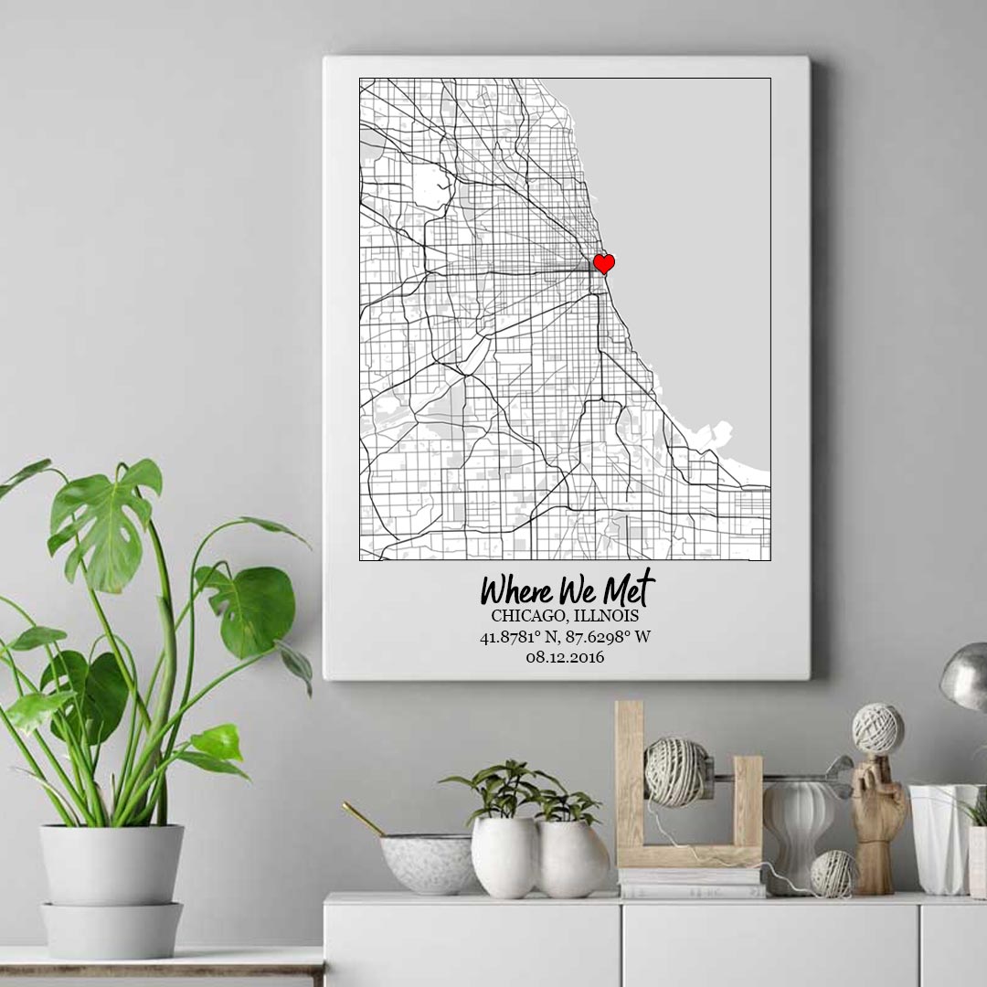 Where We Met Canvas Gift
