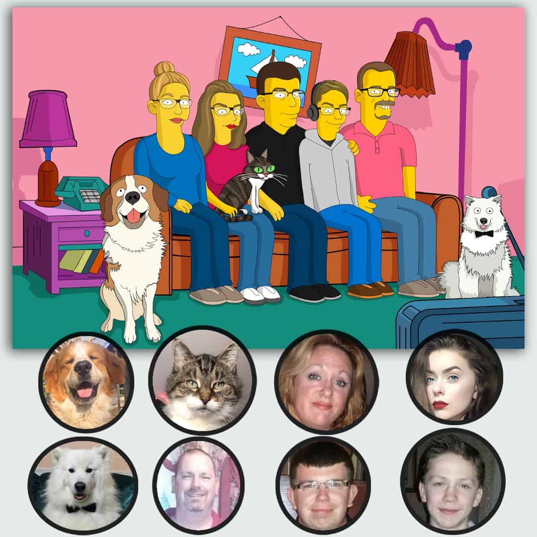 Simpsonized Custom Family Portrait
